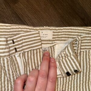 A New Day Women’s Striped Tan and White Seersucker Pants